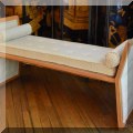 F07. Upholstered bench with wood frame. 24”h x 48”w x 15”d 